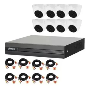Kit HDCVI 8 Cámaras domo con disco 1 TB Dahua